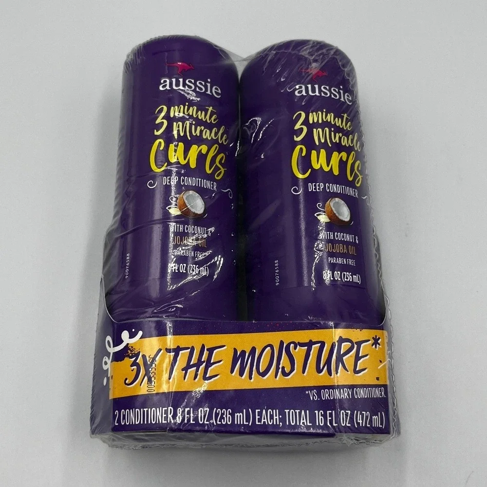 Aussie 3 Minute Miracle Curls Deep Conditioner 16oz Purple NEW 2-Pack